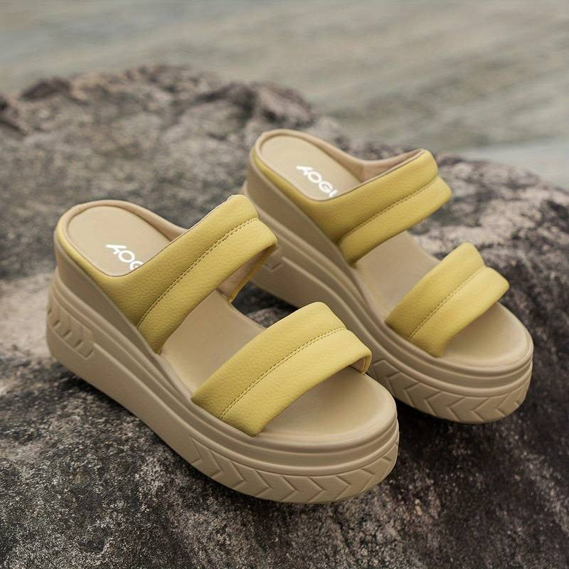 Wedge Slides Sandals CHICSTEPS