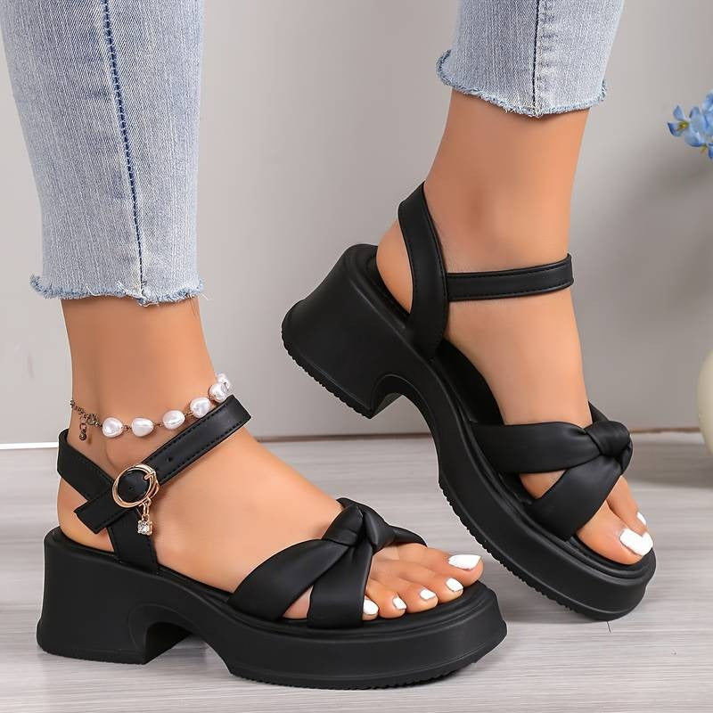 Ankle Buckle Strap Sandals CHICSTEPS