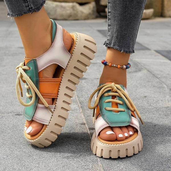 Cutout Design Platform Sandals CHICSTEPS