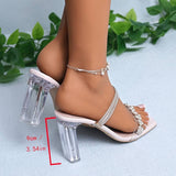 Rhinestone High Heels Sandals CHICSTEPS