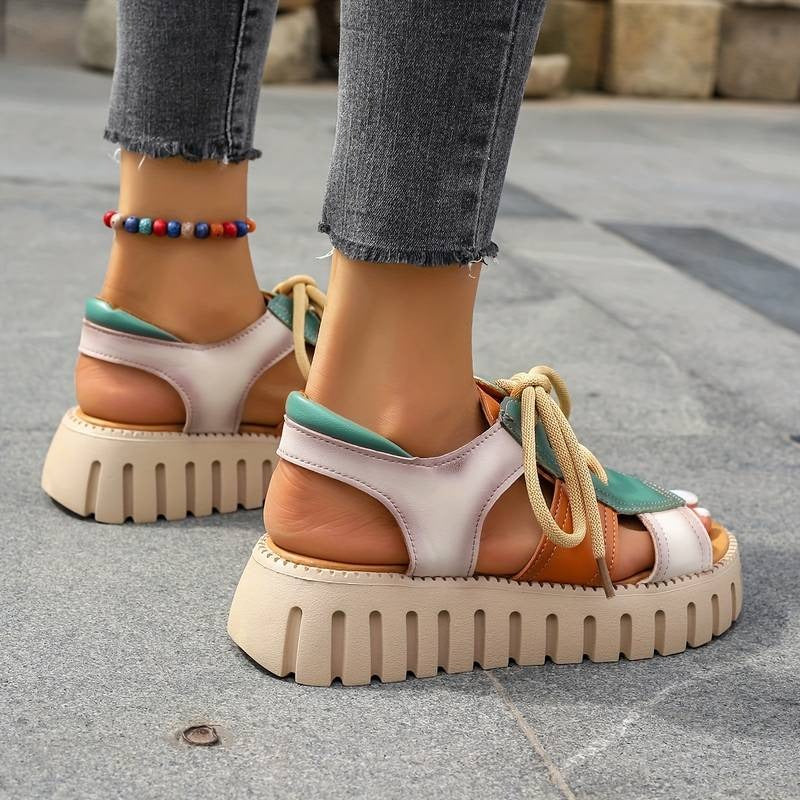 Cutout Design Platform Sandals CHICSTEPS