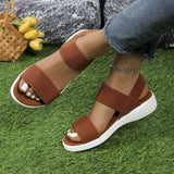 Low Wedge Beach Sandals CHICSTEPS