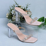 Rhinestone High Heels Sandals CHICSTEPS