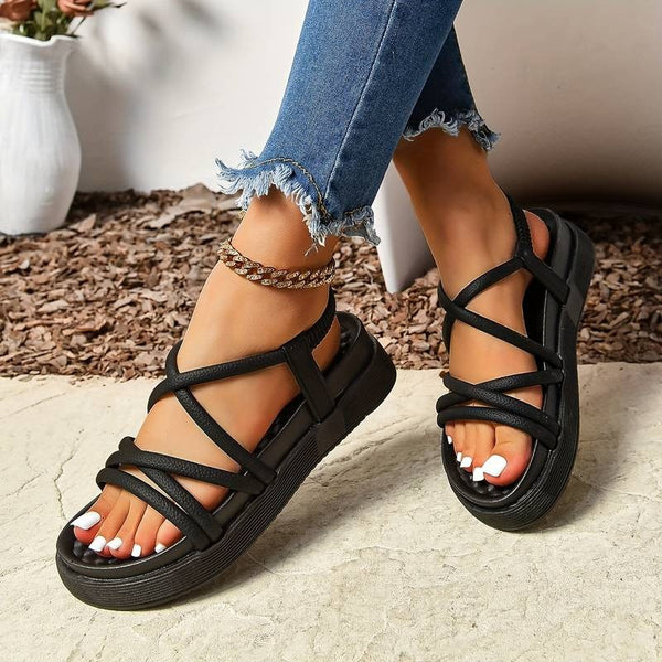 Round Open Toe Sandals CHICSTEPS