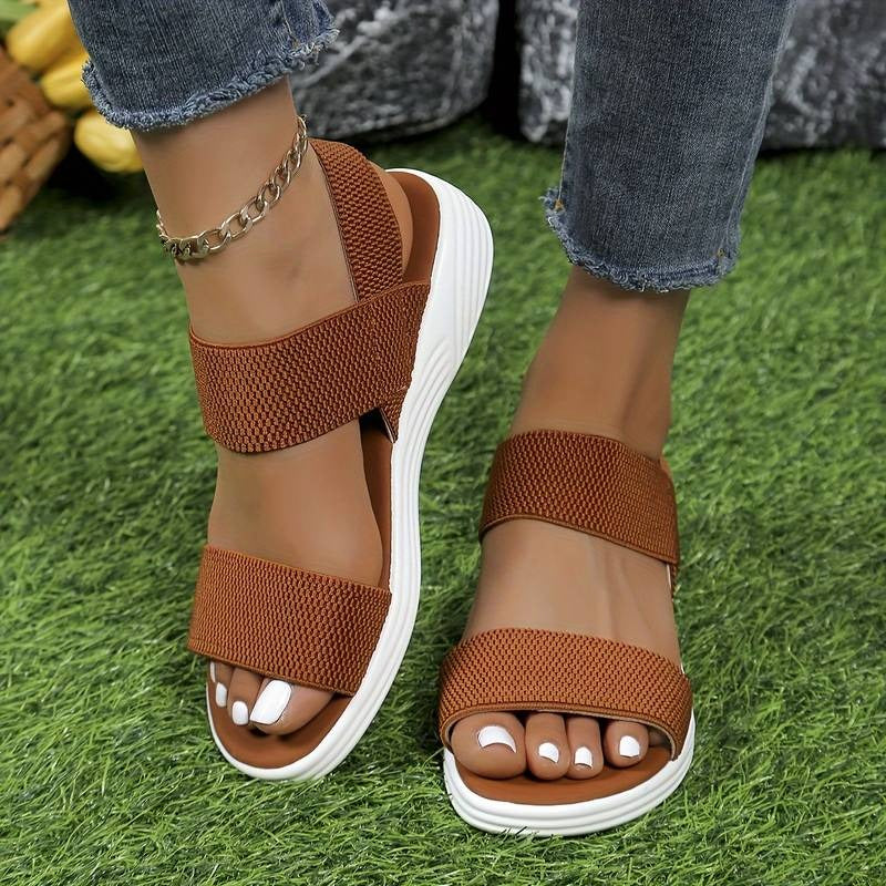 Low Wedge Beach Sandals CHICSTEPS