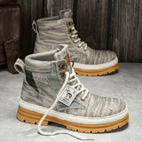 Distressed Design Lace Up Boots CHICSTEPS