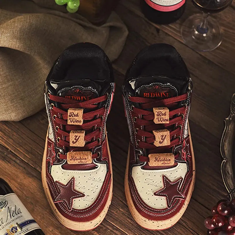 Red Wine Stars Sneakers CHICSTEPS