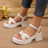 Ankle Buckle Strap Sandals CHICSTEPS