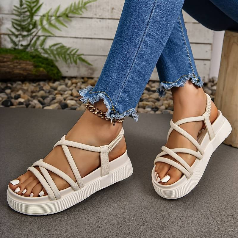 Round Open Toe Sandals CHICSTEPS