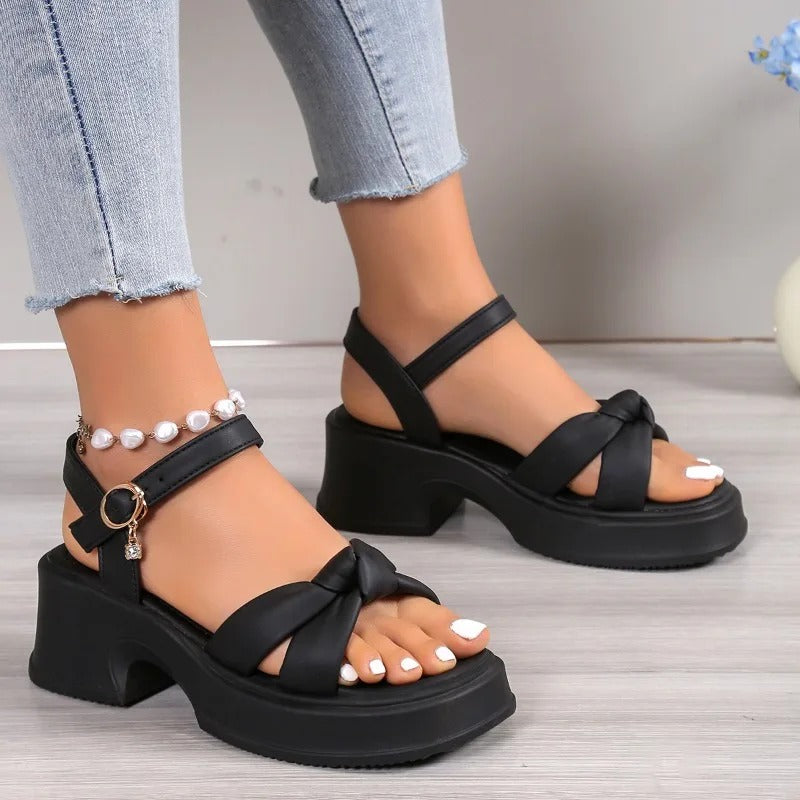 Ankle Buckle Strap Sandals CHICSTEPS